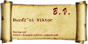 Buzási Viktor névjegykártya